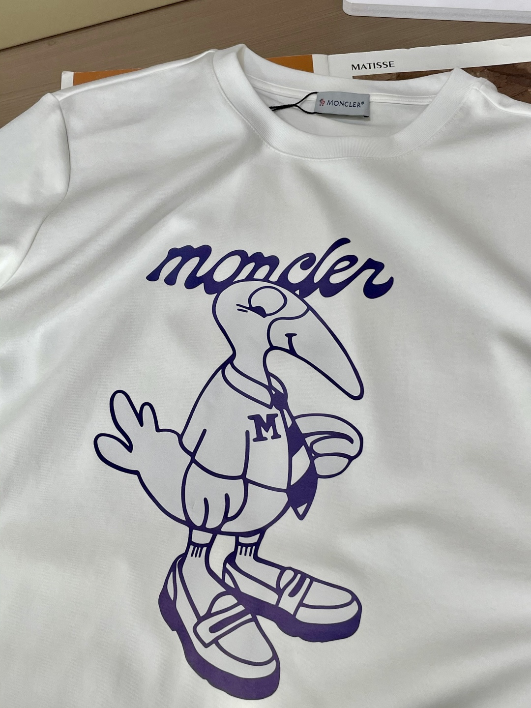 MK 2025 早秋新品厚款飞鸟印花短袖T恤衫；定制260克高密水柔棉面料，舒适柔软保暖性强，胸前飞鸟印