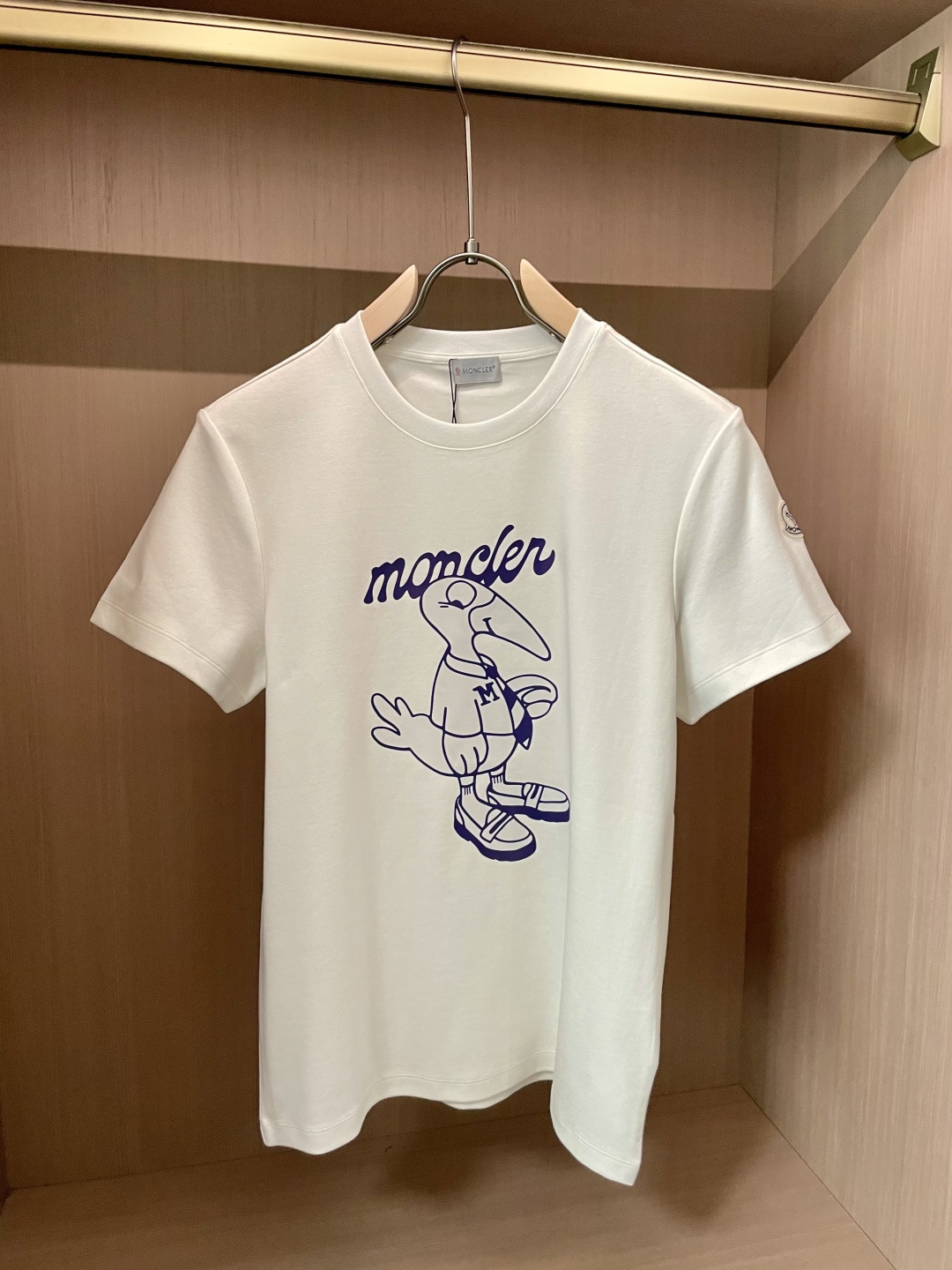 MK 2025 早秋新品厚款飞鸟印花短袖T恤衫；定制260克高密水柔棉面料，舒适柔软保暖性强，胸前飞鸟印