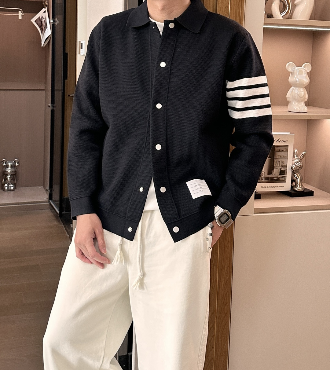 TB 新款开衫针织毛衣！经典永不过时！外观简洁干净，秋日可以单穿，深冬最为内搭！定制进口高支数羊毛混纺面