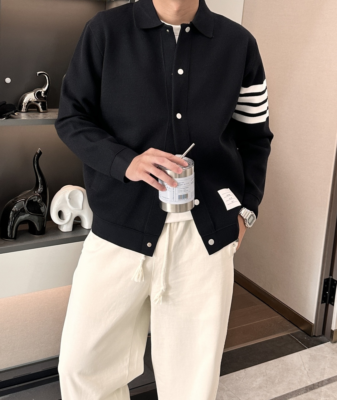 TB 新款开衫针织毛衣！经典永不过时！外观简洁干净，秋日可以单穿，深冬最为内搭！定制进口高支数羊毛混纺面