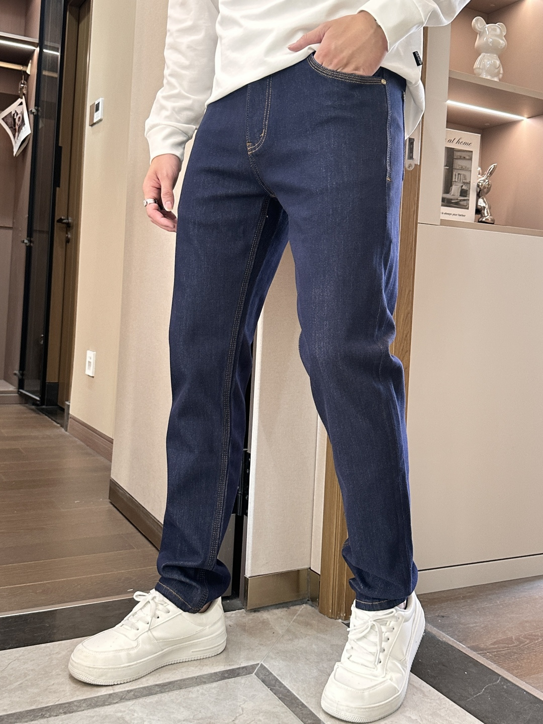 FD 2025新款！高端订制修身商务直筒牛仔裤 原版五金辅料 日常商务休闲都完全适用的款，上身效果超正，