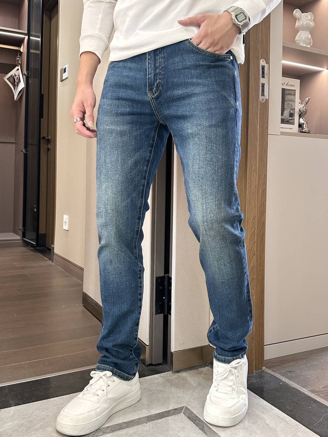 FD 2025新款！高端订制修身商务直筒牛仔裤 原版五金辅料 日常商务休闲都完全适用的款，上身效果超正，