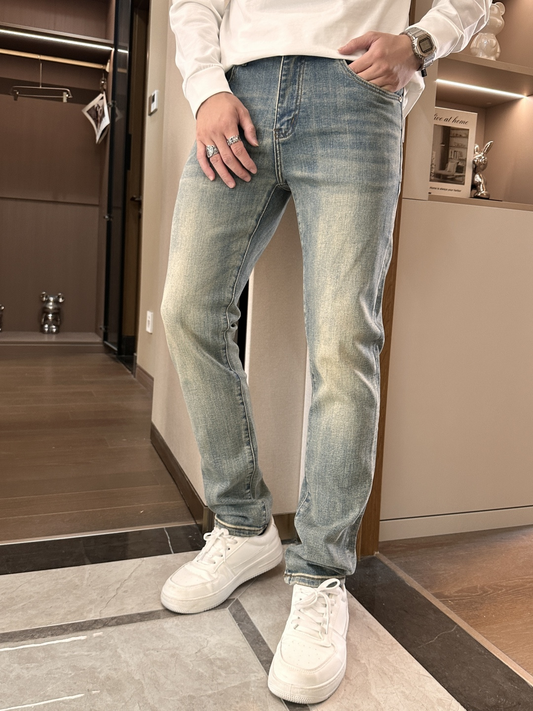 西太后 2025新款！高端订制修身商务直筒牛仔裤 原版五金辅料 日常商务休闲都完全适用的款，上身效果超正