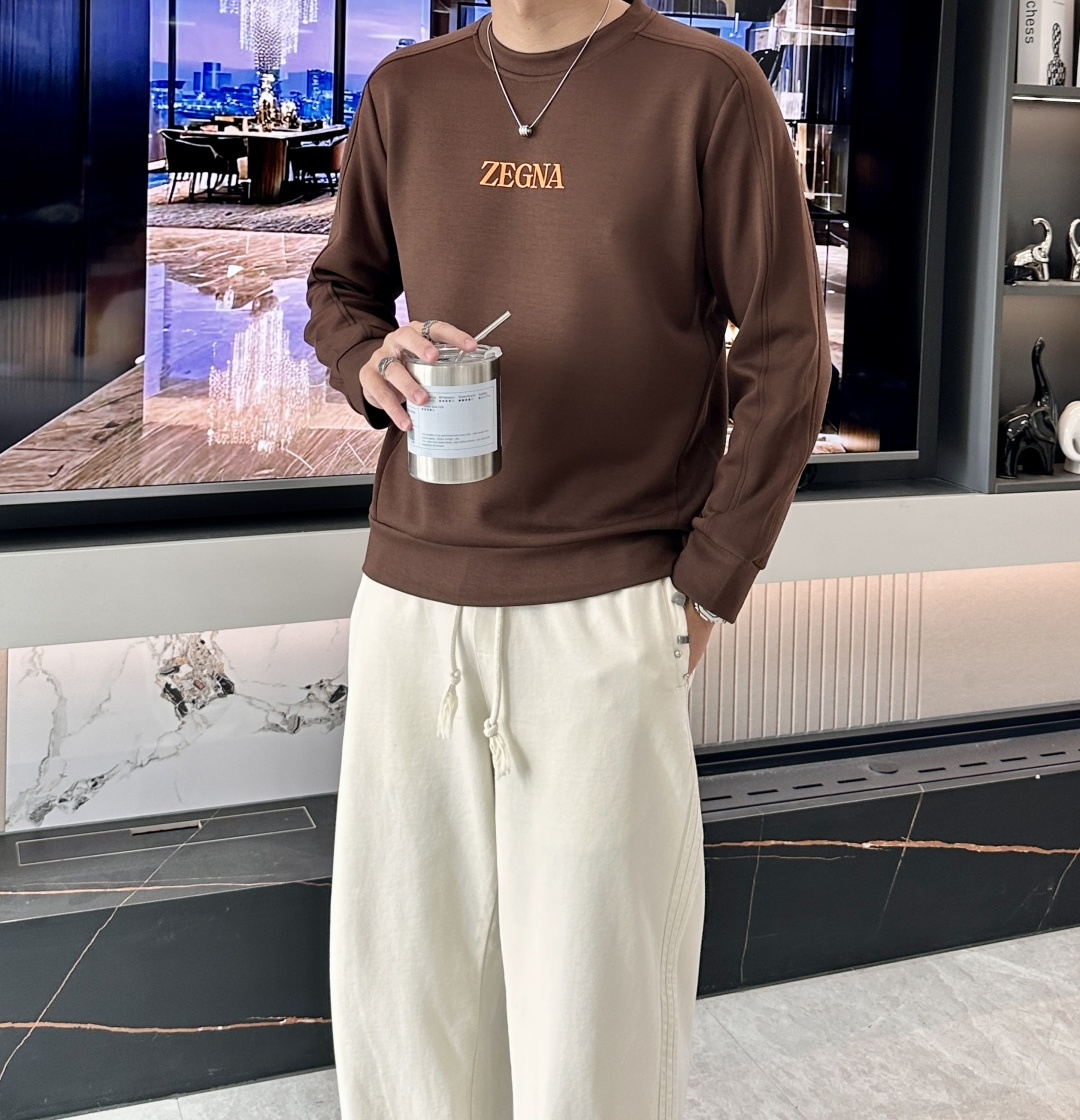 杰尼亚 25秋冬家族男士高端圆领运动长袖卫衣，香港洋行渠道货，纯正血统品质，25年秋冬 新款，经典王牌系