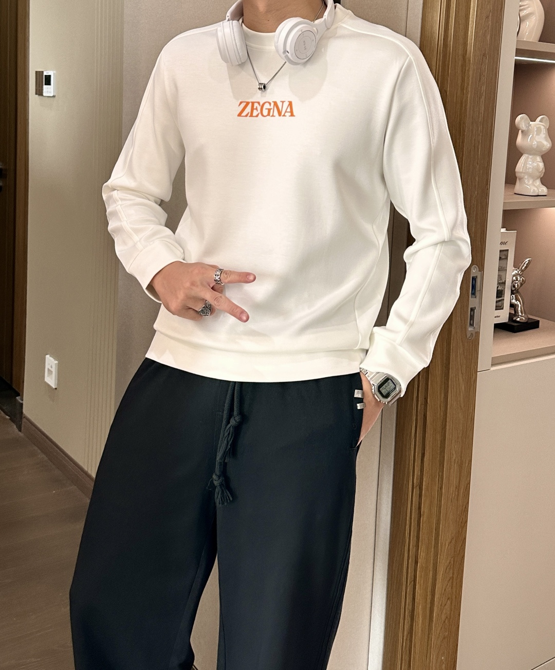 杰尼亚 25秋冬家族男士高端圆领运动长袖卫衣，香港洋行渠道货，纯正血统品质，25年秋冬 新款，经典王牌系