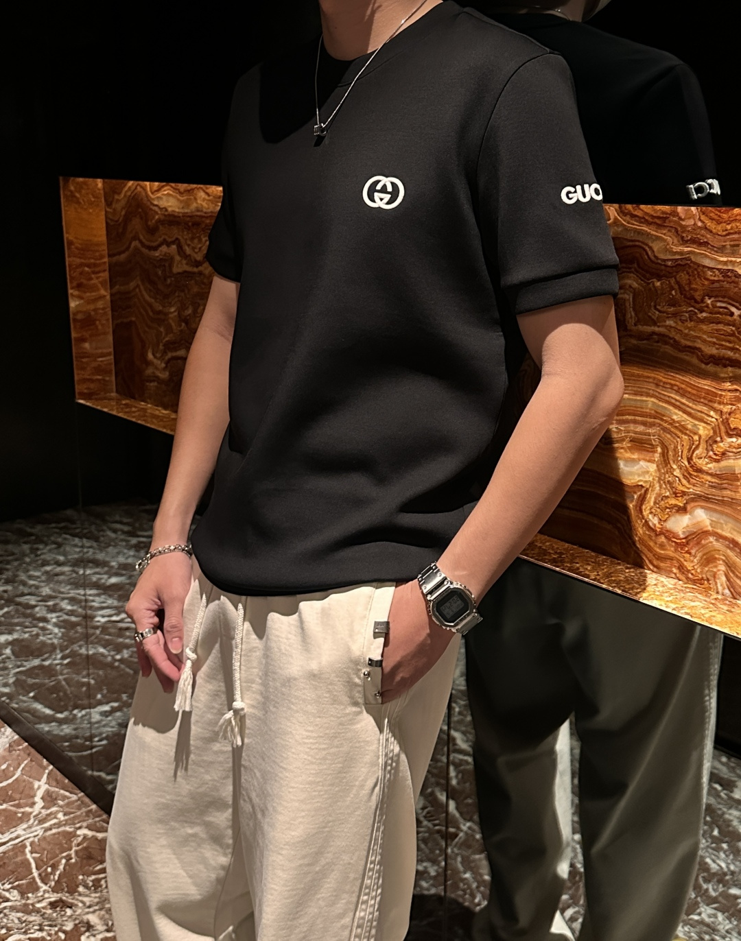 Gucc 2025秋冬 男士短袖 专柜的最经典系列 最简单基础的经典款 很简单 重点看面料这次我们拿到的