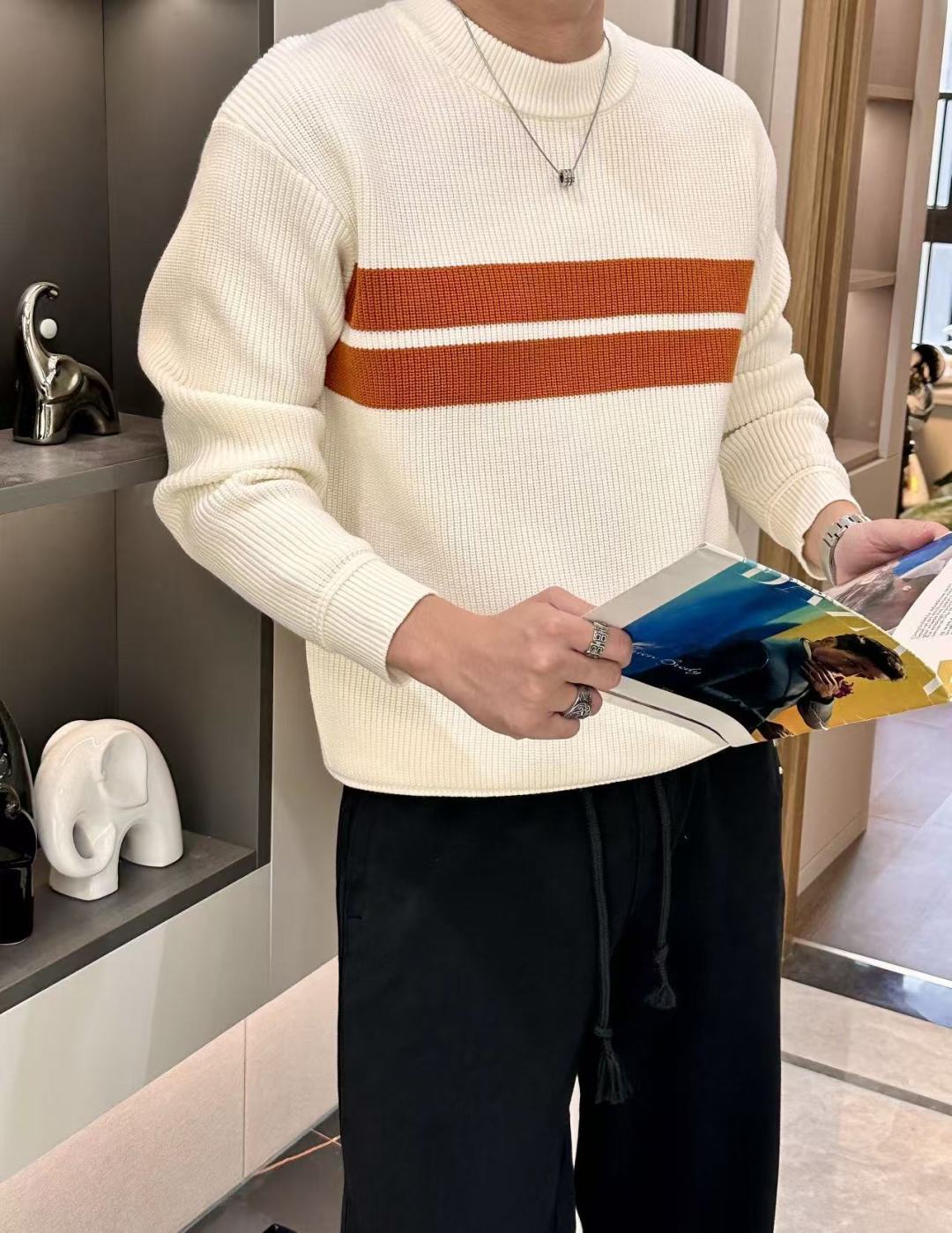 杰尼亚 重磅推荐！2025aw秋冬新款 专柜同步 时尚经典基础款针织衫 秋冬必备款 采用针织衫加厚毛衣，