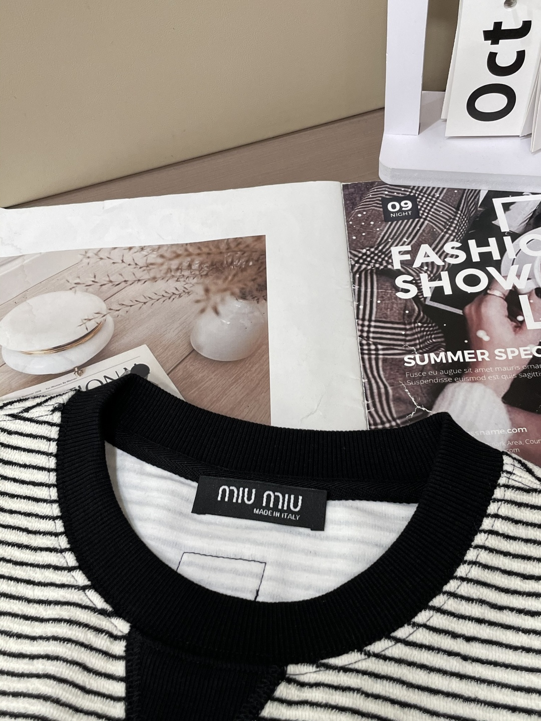 2025SS miumiu秋冬新款条纹长袖 爆款定制纯棉面料 重工洗水，面料舒适🈶️质感 码数：S-2X