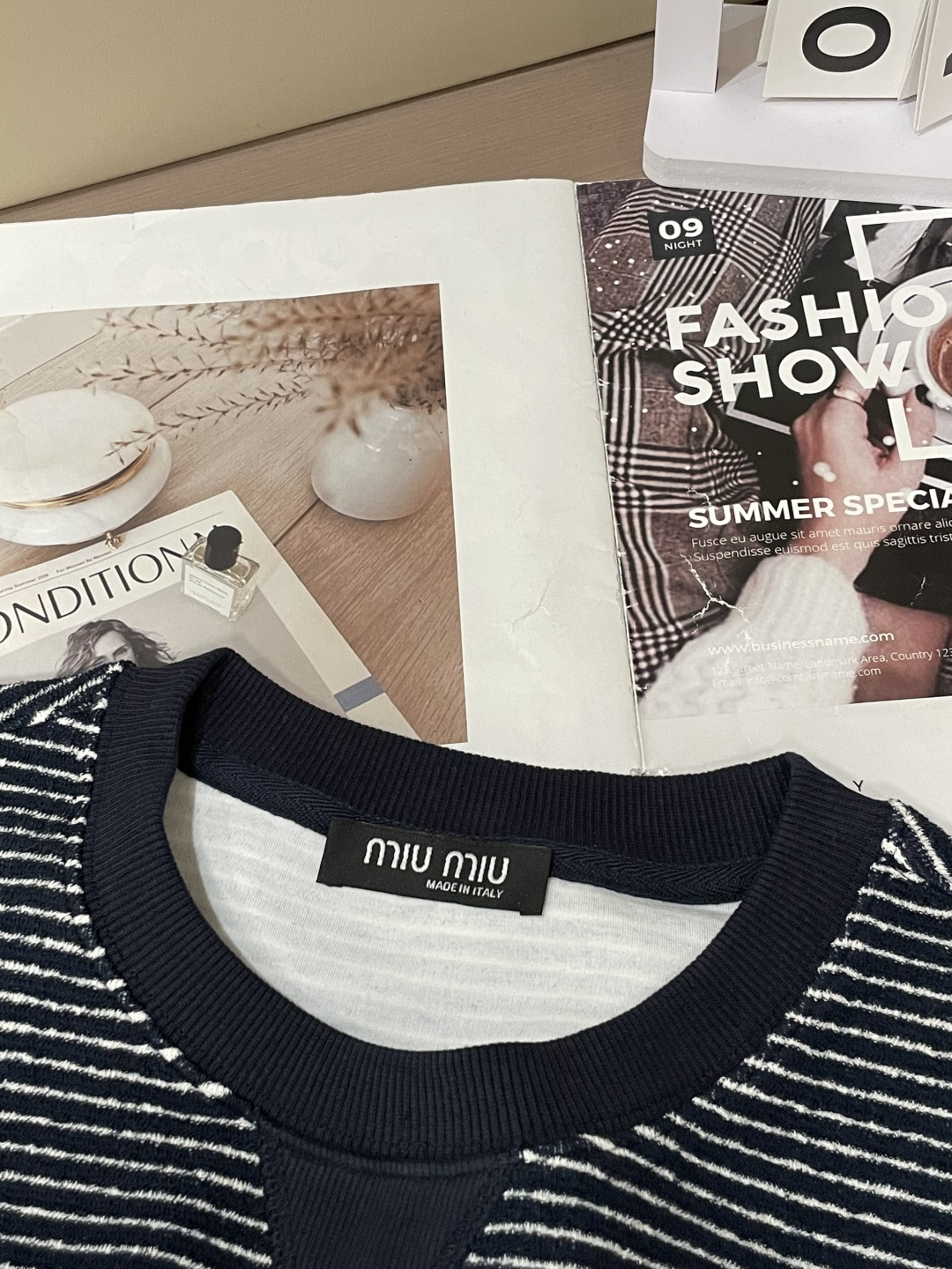 2025SS miumiu秋冬新款条纹长袖 爆款定制纯棉面料 重工洗水，面料舒适🈶️质感 码数：S-2X