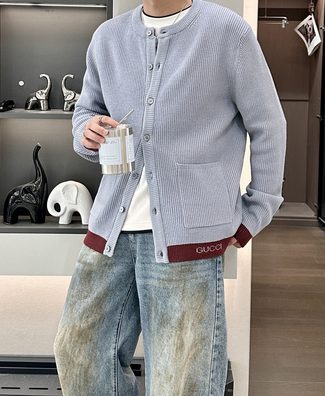 Gucc 2025秋冬新款/针织开衫毛衣休闲百搭男女同款年度最高逼格神级单品，真材实料打造无敌口碑，时髦