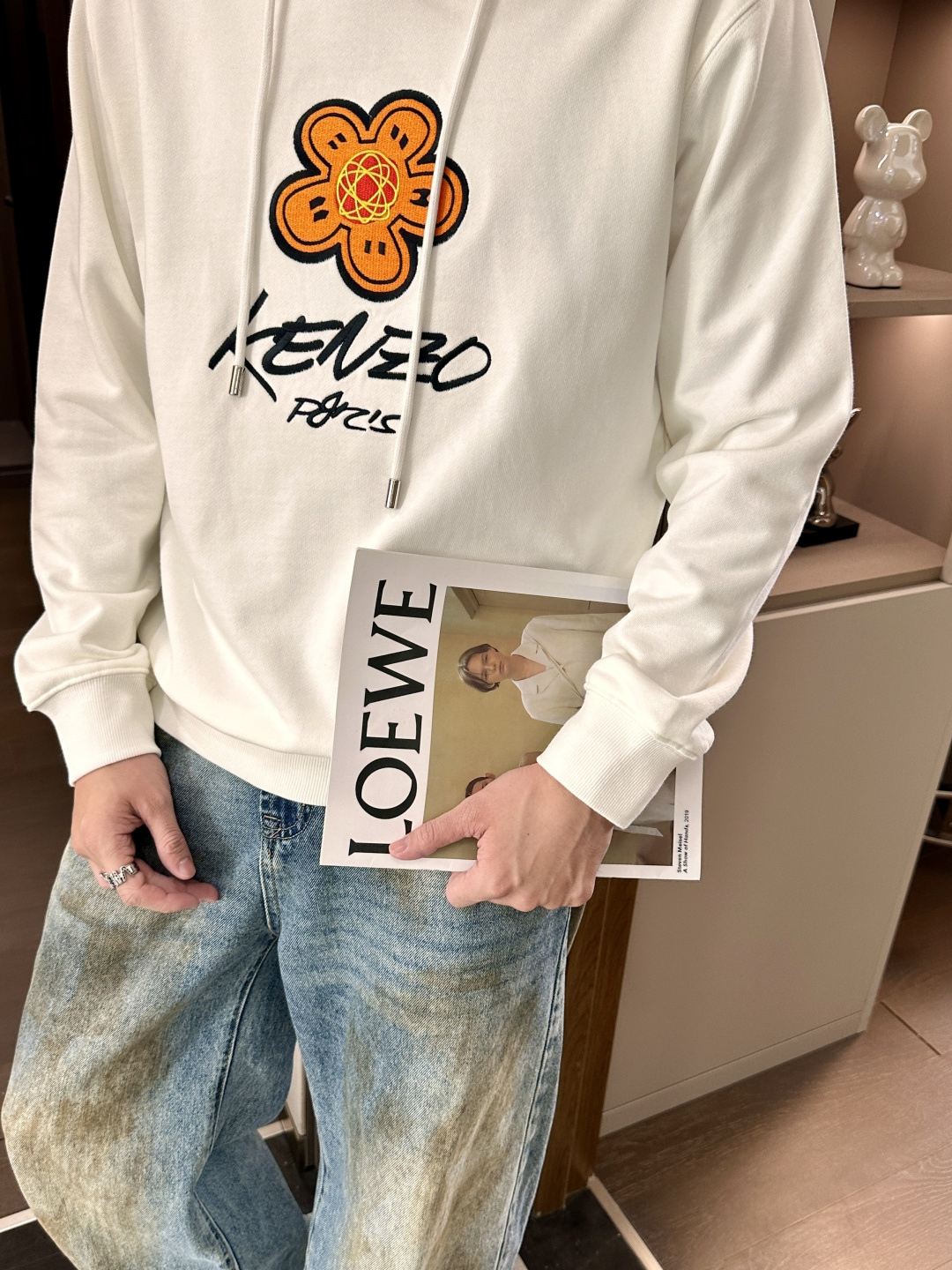 KENZO套头连帽卫衣；经典套头男女同款，简约大气系列单品，低调奢华大气百搭款！卫衣选用客供100%高克