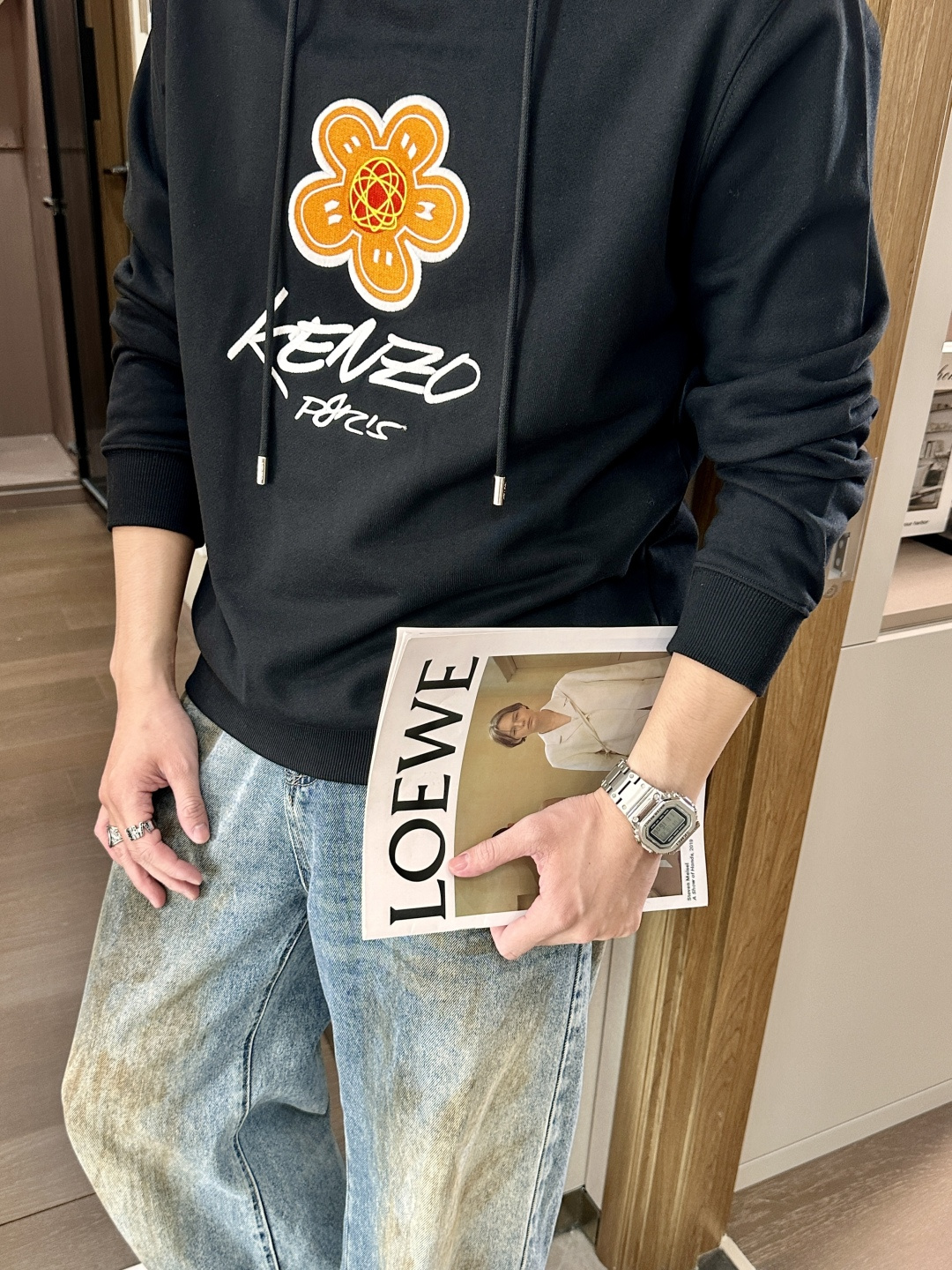 KENZO 套头连帽卫衣；经典套头男女同款，简约大气系列单品，低调奢华大气百搭款！卫衣选用客供100%高