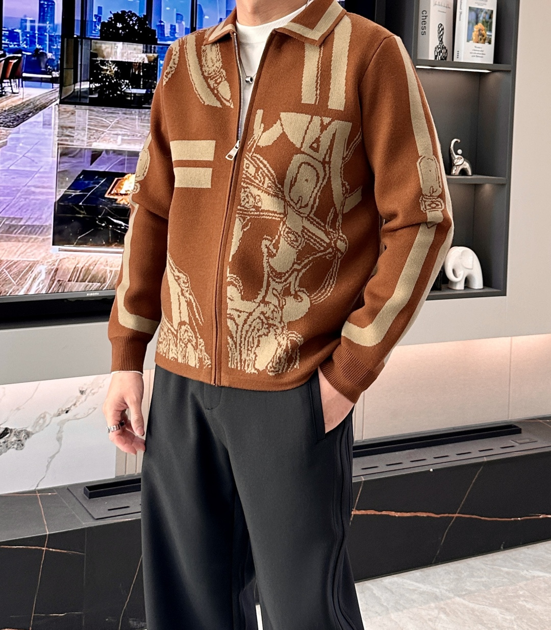 . 爱🐎仕 爆款 2025秋冬 高级定制 都市风十足 加厚款开衫毛衣。 采用进口羊毛混纺面料 柔软细腻 