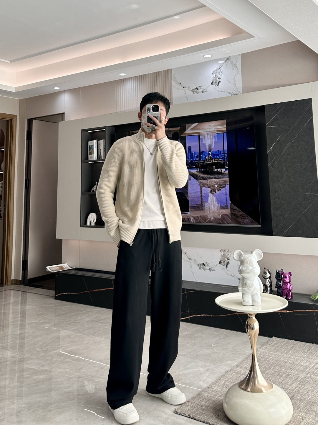 杰尼亚 2025秋冬最新坑条纹理男士全拉链开衫毛衣外套，传统直筒版型，全拉链开身，清爽干练的小立领设计，