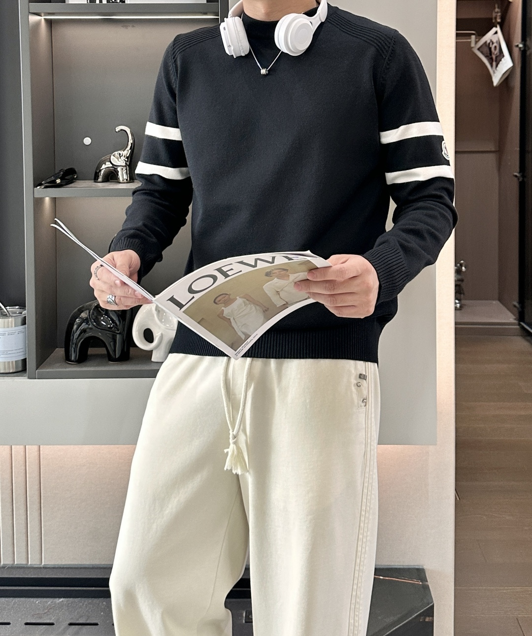 蒙口 重磅推荐！2025aw秋冬新款 专柜同步 时尚经典针织衫 秋冬必备款 采用针织衫加厚毛衣，精致简洁