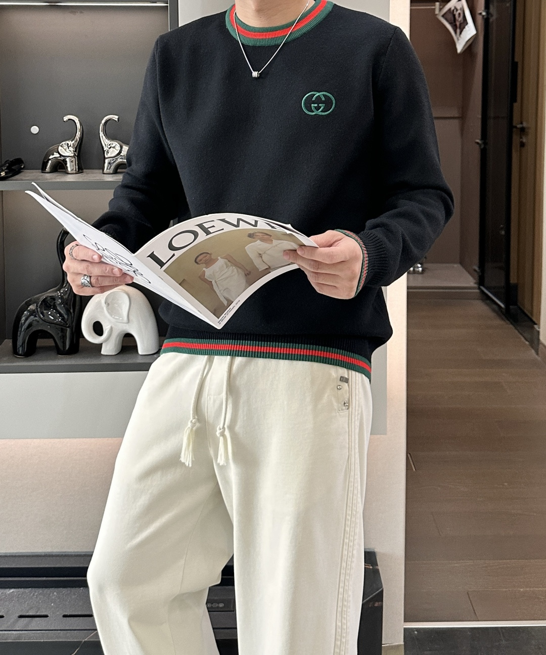 Gucc 重磅推荐！2025aw秋冬新款 专柜同步 时尚经典针织衫 秋冬必备款 采用针织衫加厚毛衣，精致