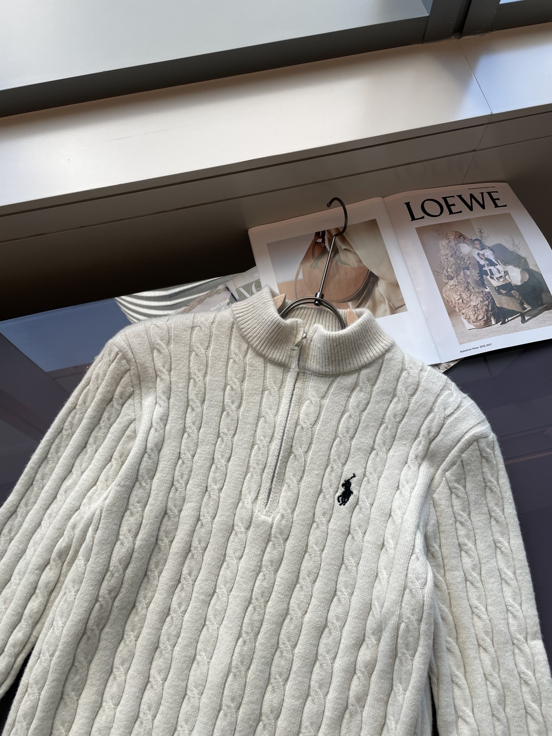 𝑹𝒂𝒍𝒑𝒉 𝑳𝒂𝒖𝒓𝒆𝒏 2025拉夫劳伦经典刺绣骑士小马logo纯色麻花针织毛衣男女同款！-面料采用高
