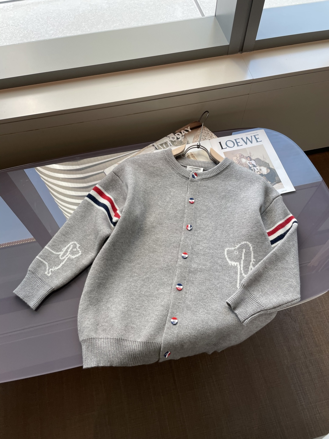 支持年后 TB FW25秋冬新品经典开衫毛衣-对色定染羊毛混纺棉纱线，高克重高密度超高品质，毛料柔软细腻