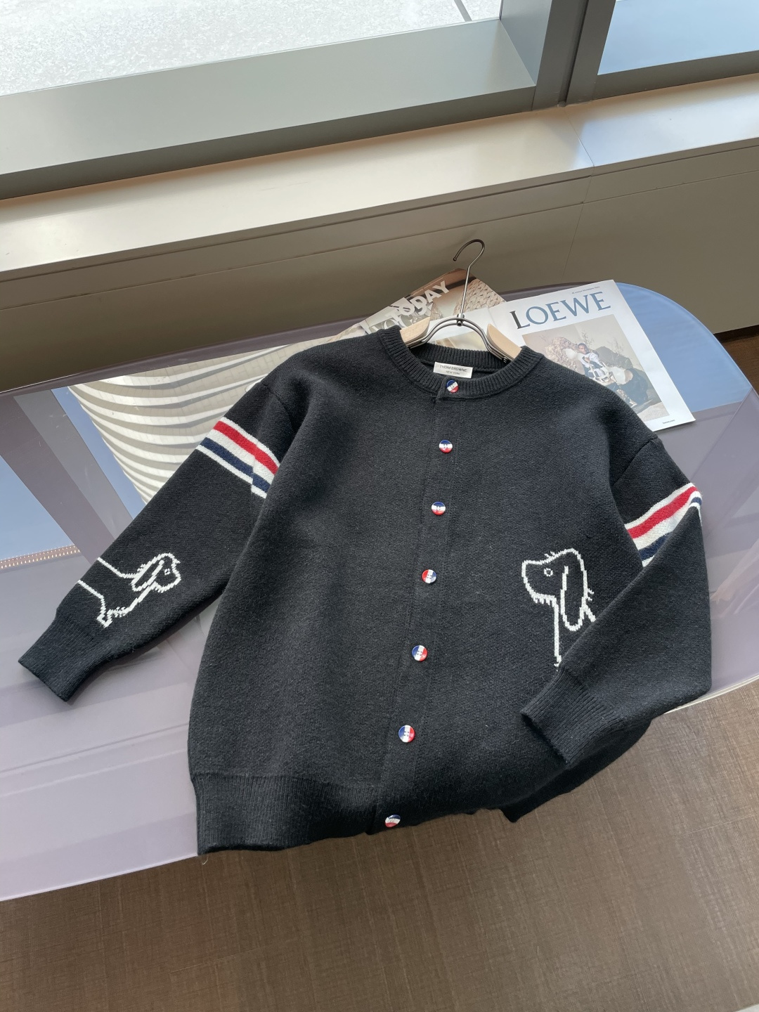 支持年后 TB FW25秋冬新品经典开衫毛衣-对色定染羊毛混纺棉纱线，高克重高密度超高品质，毛料柔软细腻