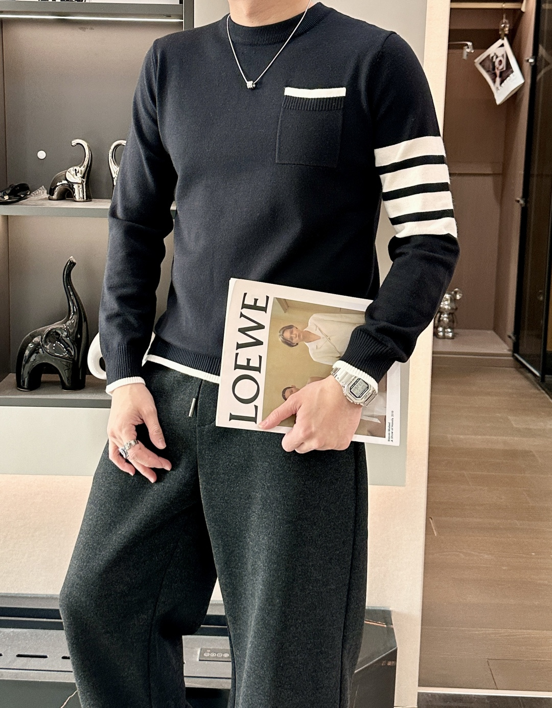 TB 重磅推荐！2025aw秋冬新款 专柜同步 时尚经典基础款针织衫 秋冬必备款 采用针织衫加厚毛衣，精