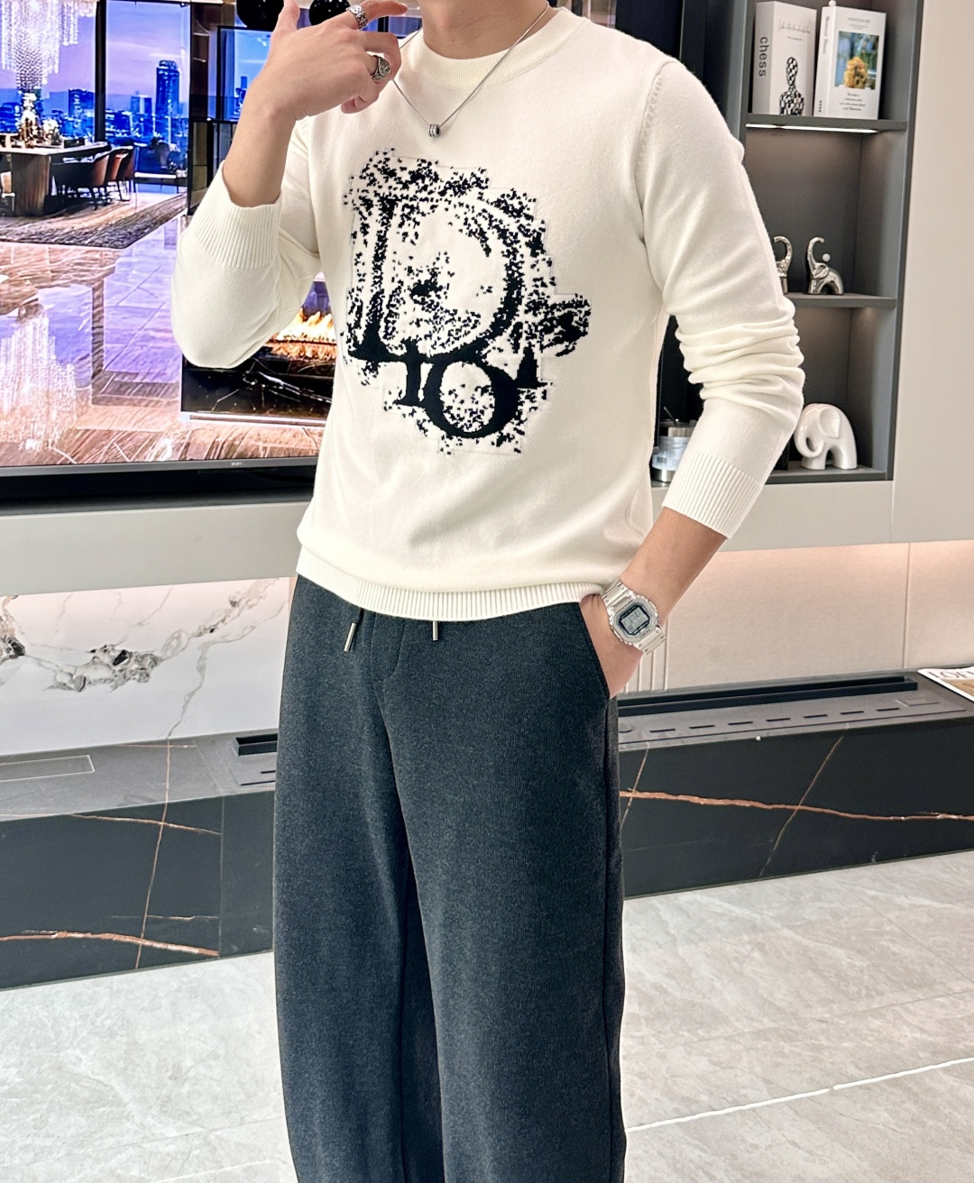 Dior 重磅推荐！2025aw秋冬新款 专柜同步 时尚经典基础款针织衫 秋冬必备款 采用针织衫加厚毛衣