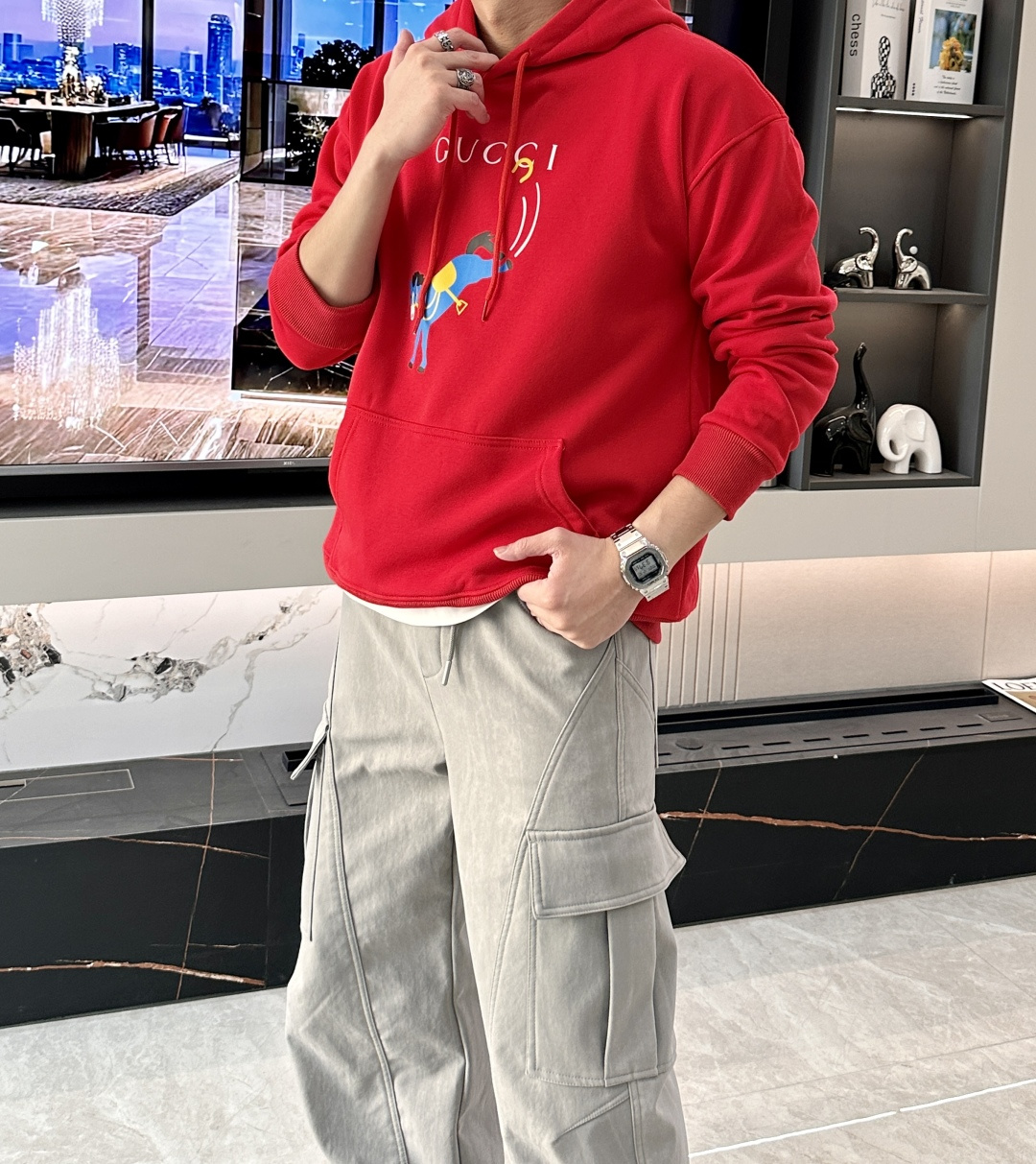 Gucc /2025秋冬新品 马年限定/本命年宝宝快入定制顶级卫衣棉，面料特别有质感，冬季必备单品，保暖