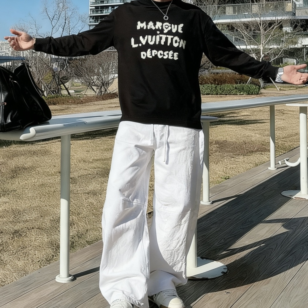 LV/2025秋冬新品 定制顶级卫衣棉，面料特别有质感，冬季必备单品，保暖性好。男女通穿，细节到位，版型