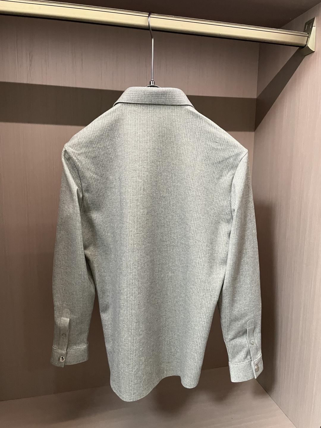 Burberry博柏利M-3XL磨毛肌理保暖衬衫外套 男士商务休闲全拉链长袖上衣✅ 磨毛针织肌理面料定制