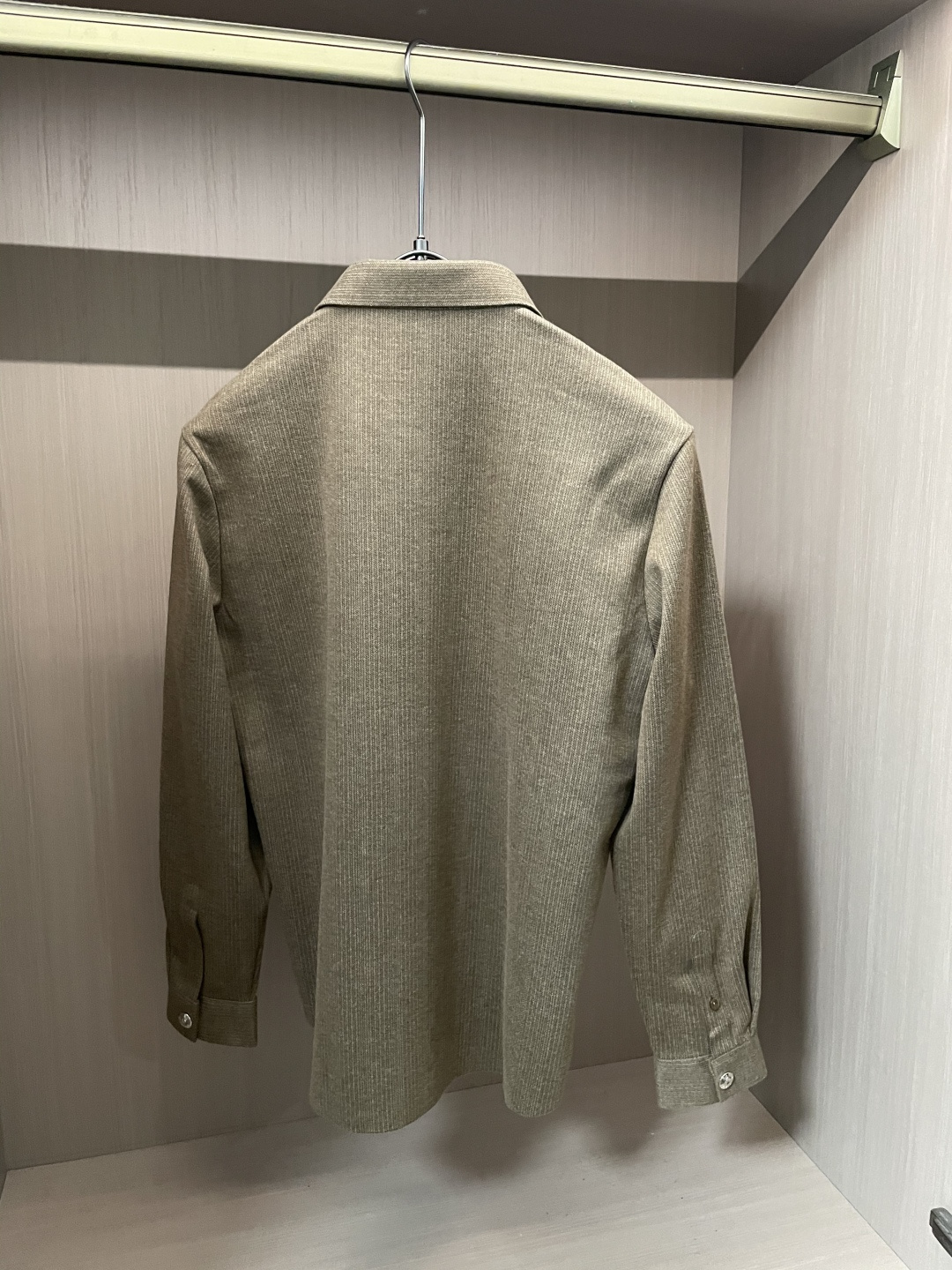 Burberry博柏利M-3XL磨毛肌理保暖衬衫外套 男士商务休闲全拉链长袖上衣✅ 磨毛针织肌理面料定制