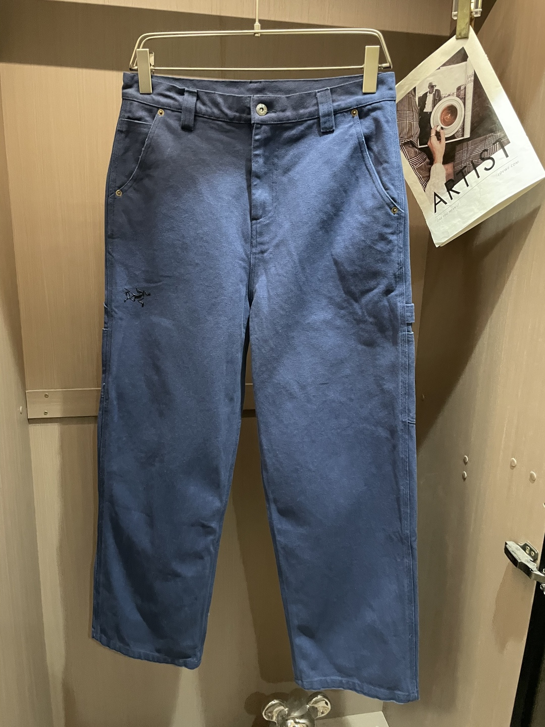 Arc'teryx始祖鸟M-2XL三本针重磅法工蓝长裤 男士户外高色牢度直筒工装裤🔥 重磅高密法工蓝帆布