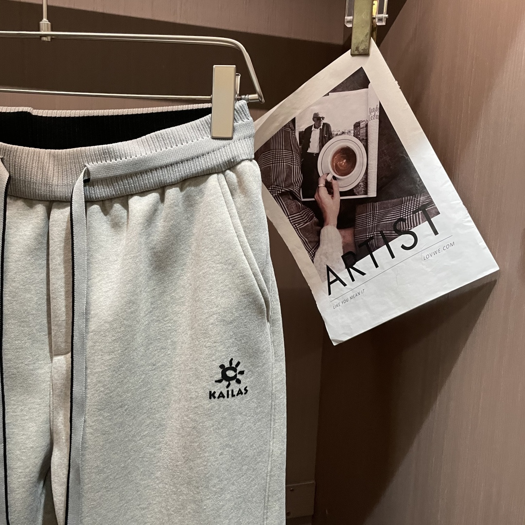 KAILAS凯乐石M-3XL秋冬加绒休闲卫裤 男士户外保暖直筒运动长裤🔥 高克重复合加绒面料锁温抗寒，柔