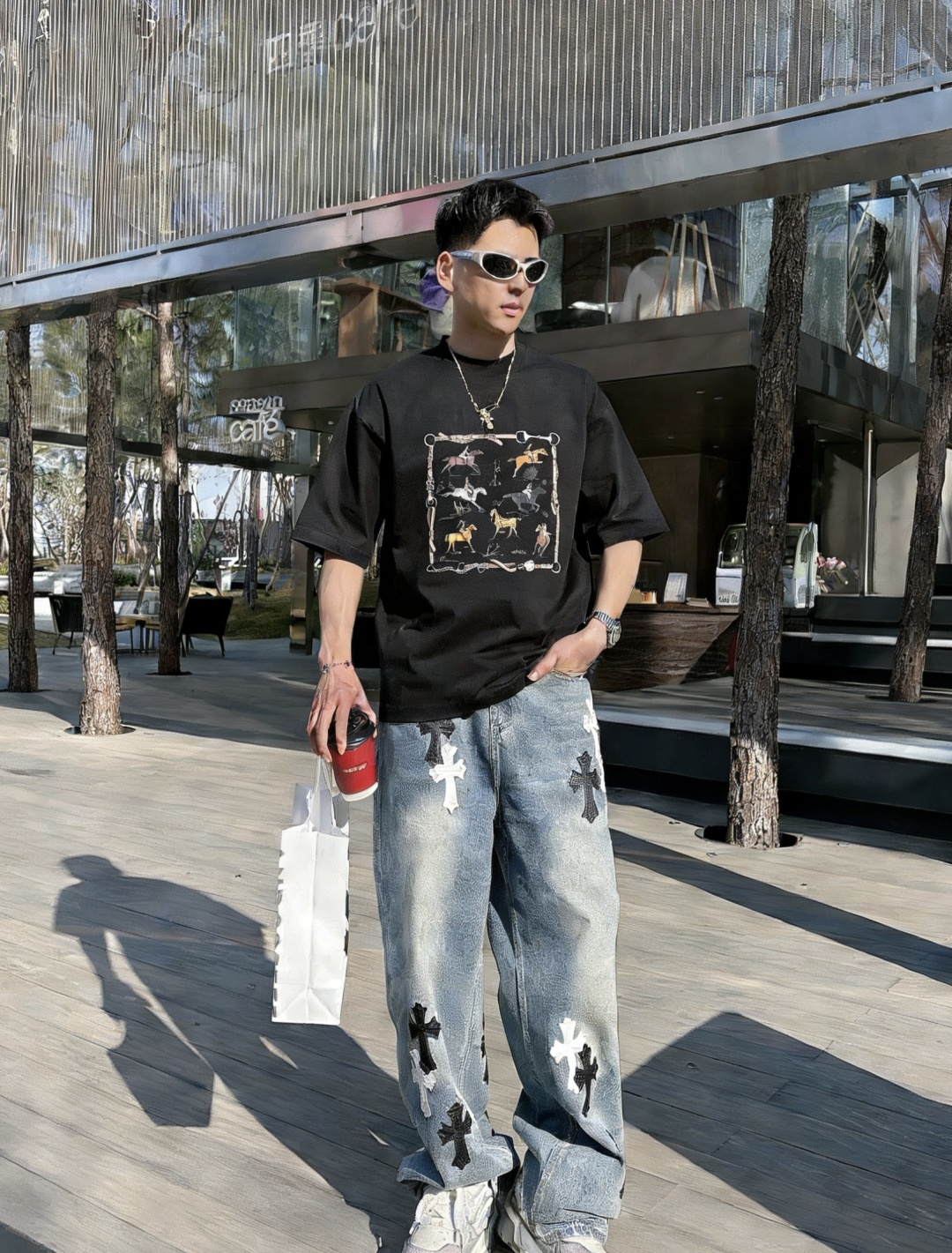 爱🐎仕 2026春夏款/官网同步面料采用重磅纯棉精梳棉面料，OS宽松版型，上身版型超正！日常百搭，衣橱必