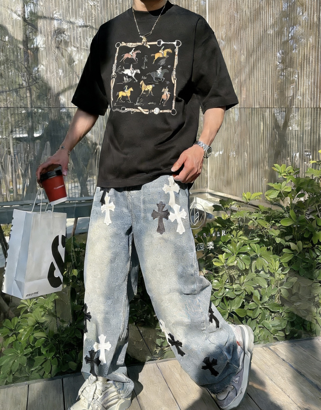 爱🐎仕 2026春夏款/官网同步面料采用重磅纯棉精梳棉面料，OS宽松版型，上身版型超正！日常百搭，衣橱必