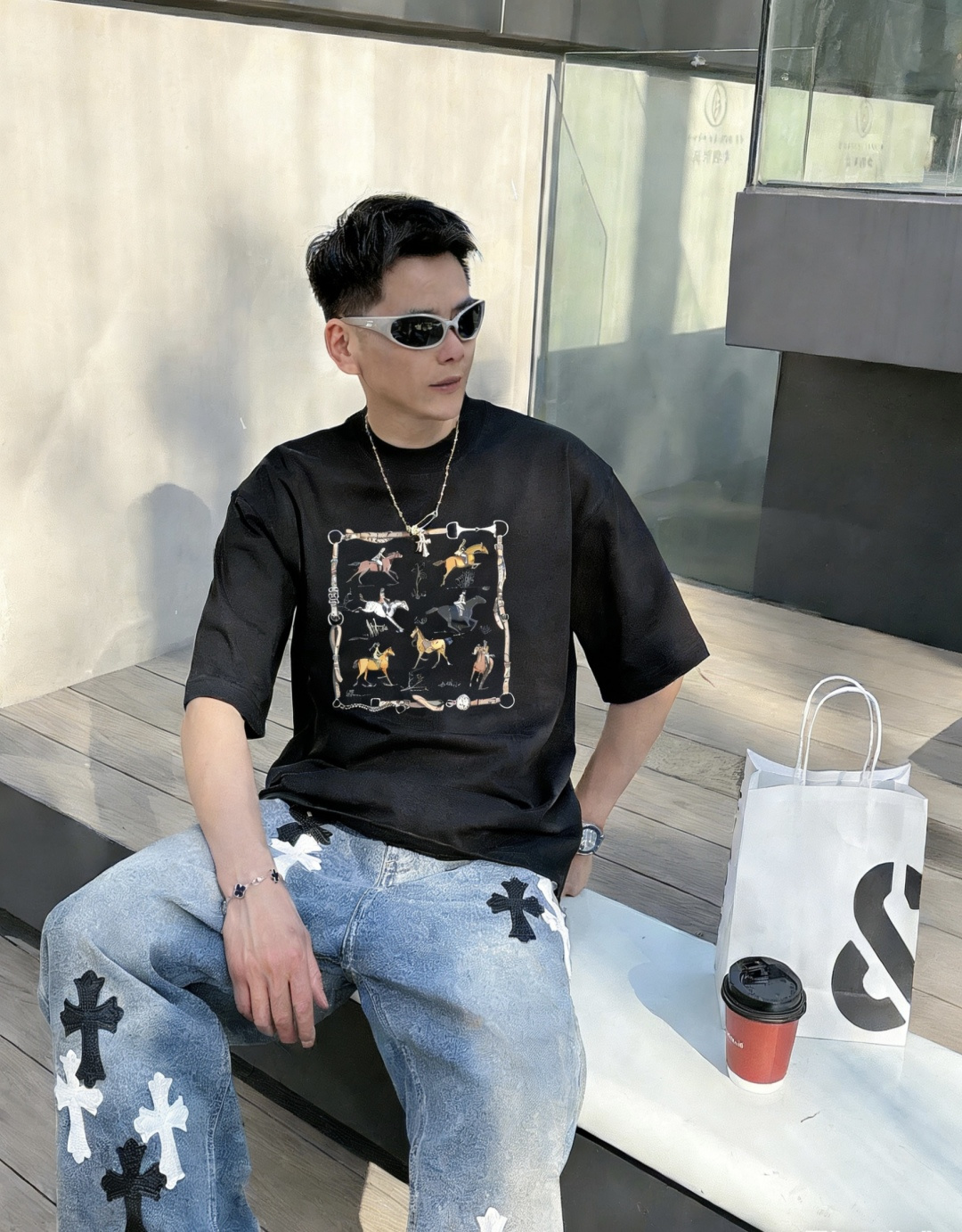 爱🐎仕 2026春夏款/官网同步面料采用重磅纯棉精梳棉面料，OS宽松版型，上身版型超正！日常百搭，衣橱必