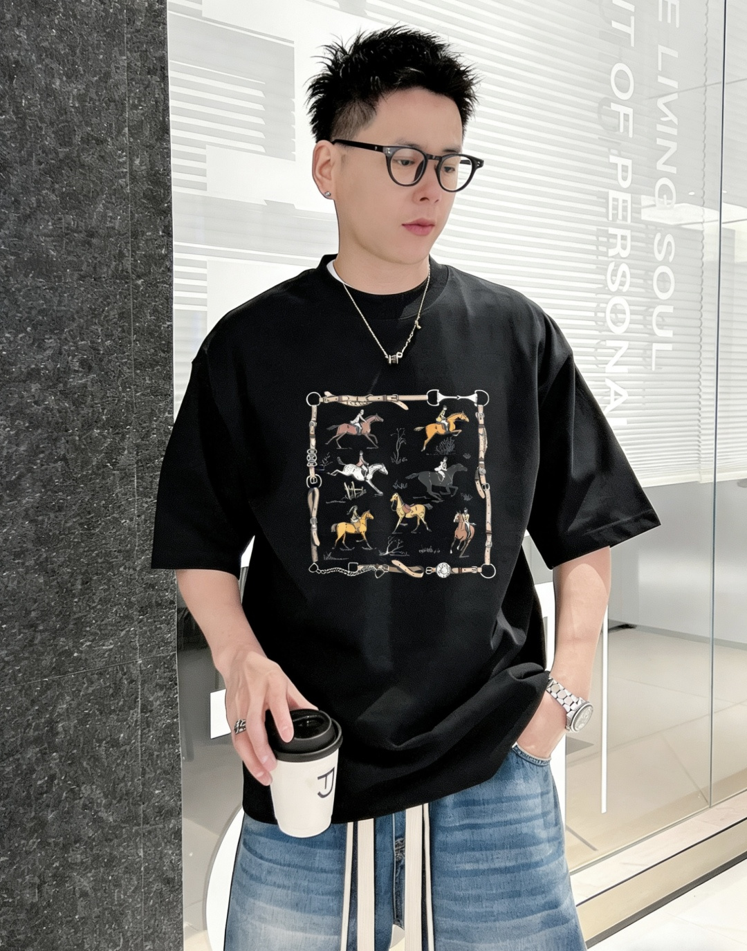 爱🐎仕 2026春夏款/官网同步面料采用重磅纯棉精梳棉面料，OS宽松版型，上身版型超正！日常百搭，衣橱必