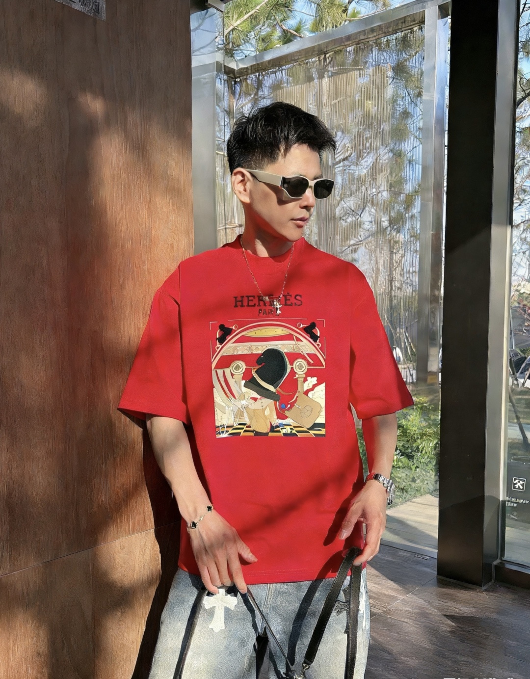 爱🐎仕/新年限定款2026春夏款/官网同步面料采用重磅纯棉精梳棉面料，OS宽松版型，上身版型超正！日常百