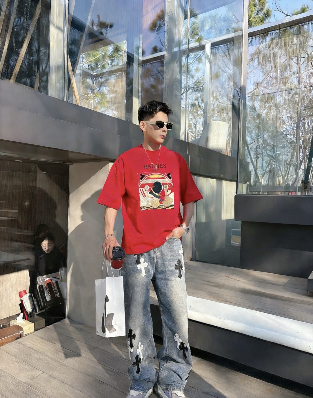 爱🐎仕/新年限定款2026春夏款/官网同步面料采用重磅纯棉精梳棉面料，OS宽松版型，上身版型超正！日常百