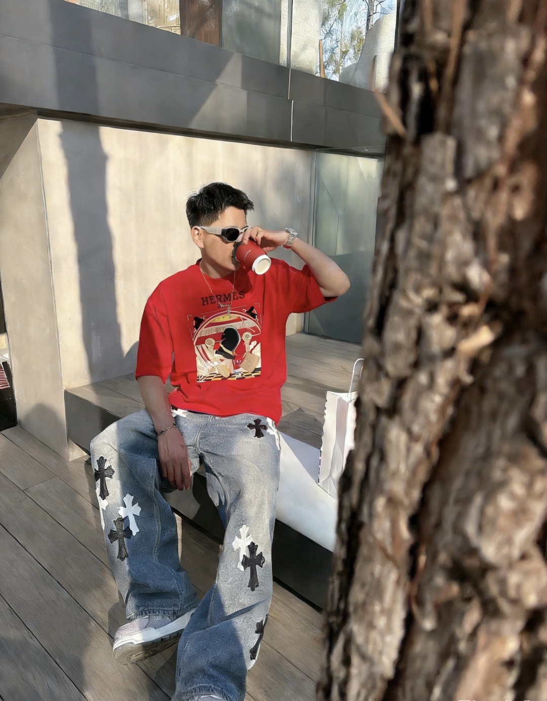 爱🐎仕/新年限定款2026春夏款/官网同步面料采用重磅纯棉精梳棉面料，OS宽松版型，上身版型超正！日常百