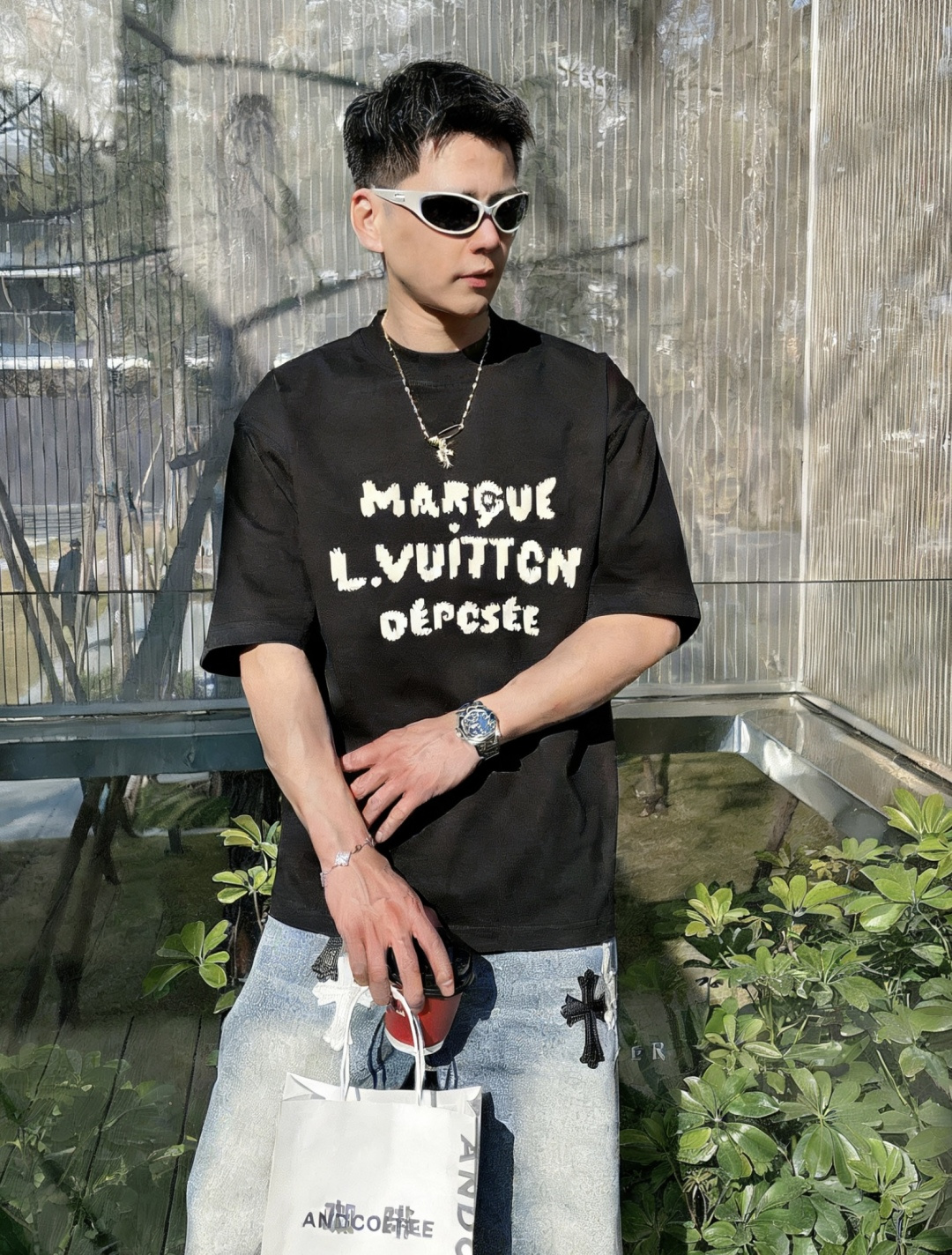 Lv/新年限定款2026春夏款/官网同步面料采用重磅纯棉精梳棉面料，OS宽松版型，上身版型超正！日常百搭