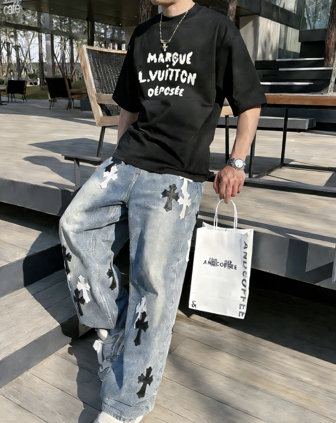 Lv/新年限定款2026春夏款/官网同步面料采用重磅纯棉精梳棉面料，OS宽松版型，上身版型超正！日常百搭