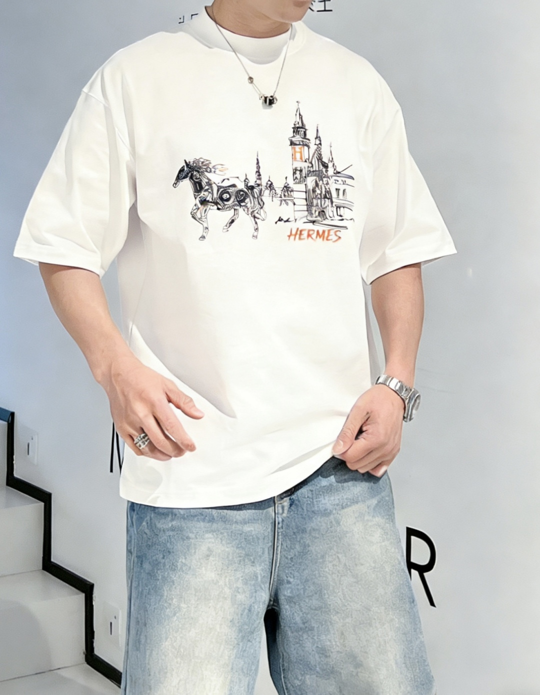 爱🐎仕/新年限定款2026春夏款/官网同步面料采用重磅纯棉精梳棉面料，OS宽松版型，上身版型超正！日常百