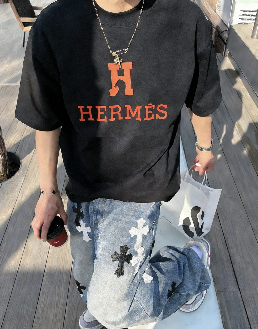 爱🐎仕/新年限定款2026春夏款/官网同步面料采用重磅纯棉精梳棉面料，OS宽松版型，上身版型超正！日常百