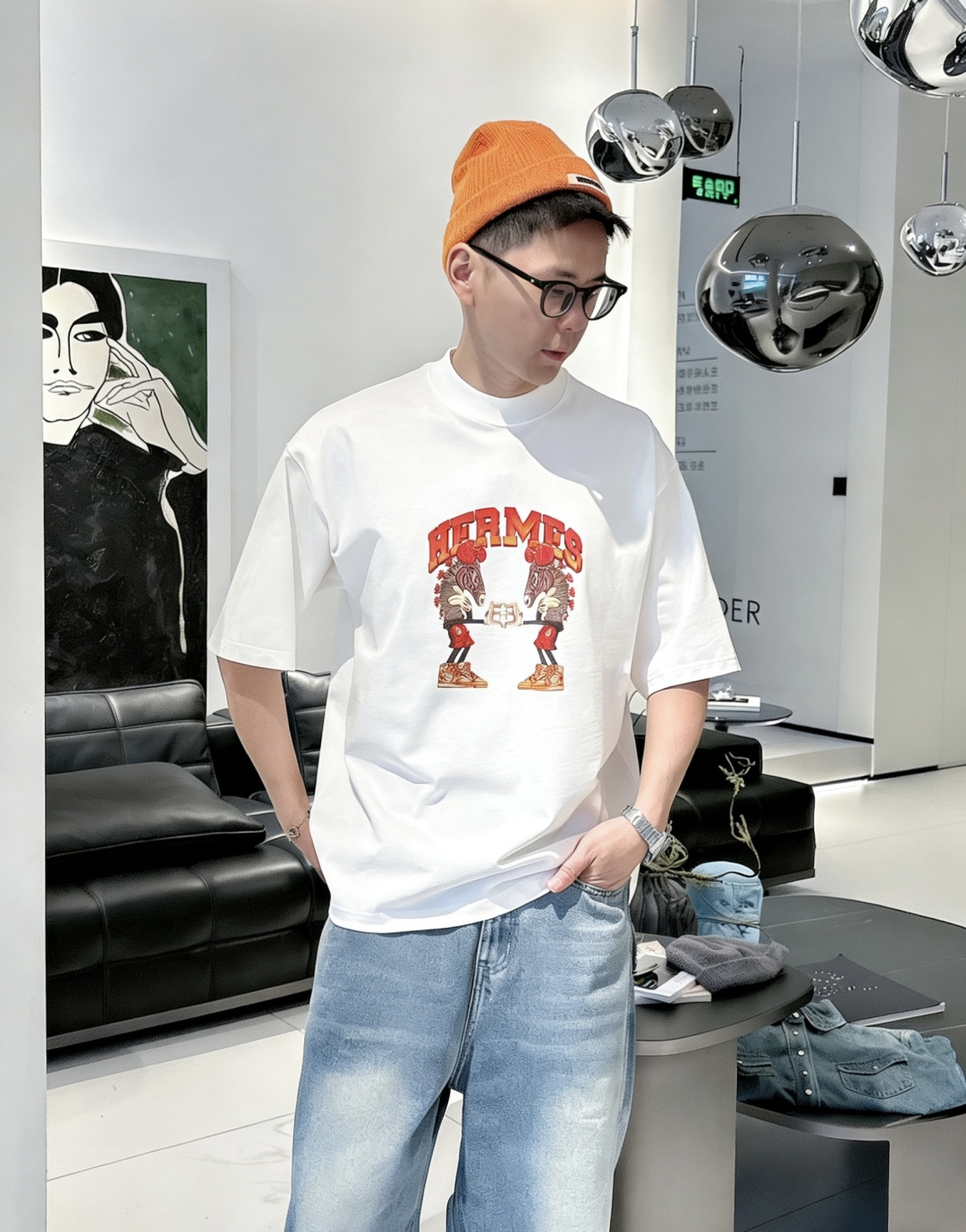 爱🐎仕/新年限定款2026春夏款/官网同步面料采用重磅纯棉精梳棉面料，OS宽松版型，上身版型超正！日常百