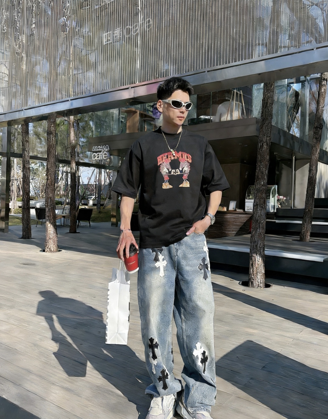 爱🐎仕/新年限定款2026春夏款/官网同步面料采用重磅纯棉精梳棉面料，OS宽松版型，上身版型超正！日常百