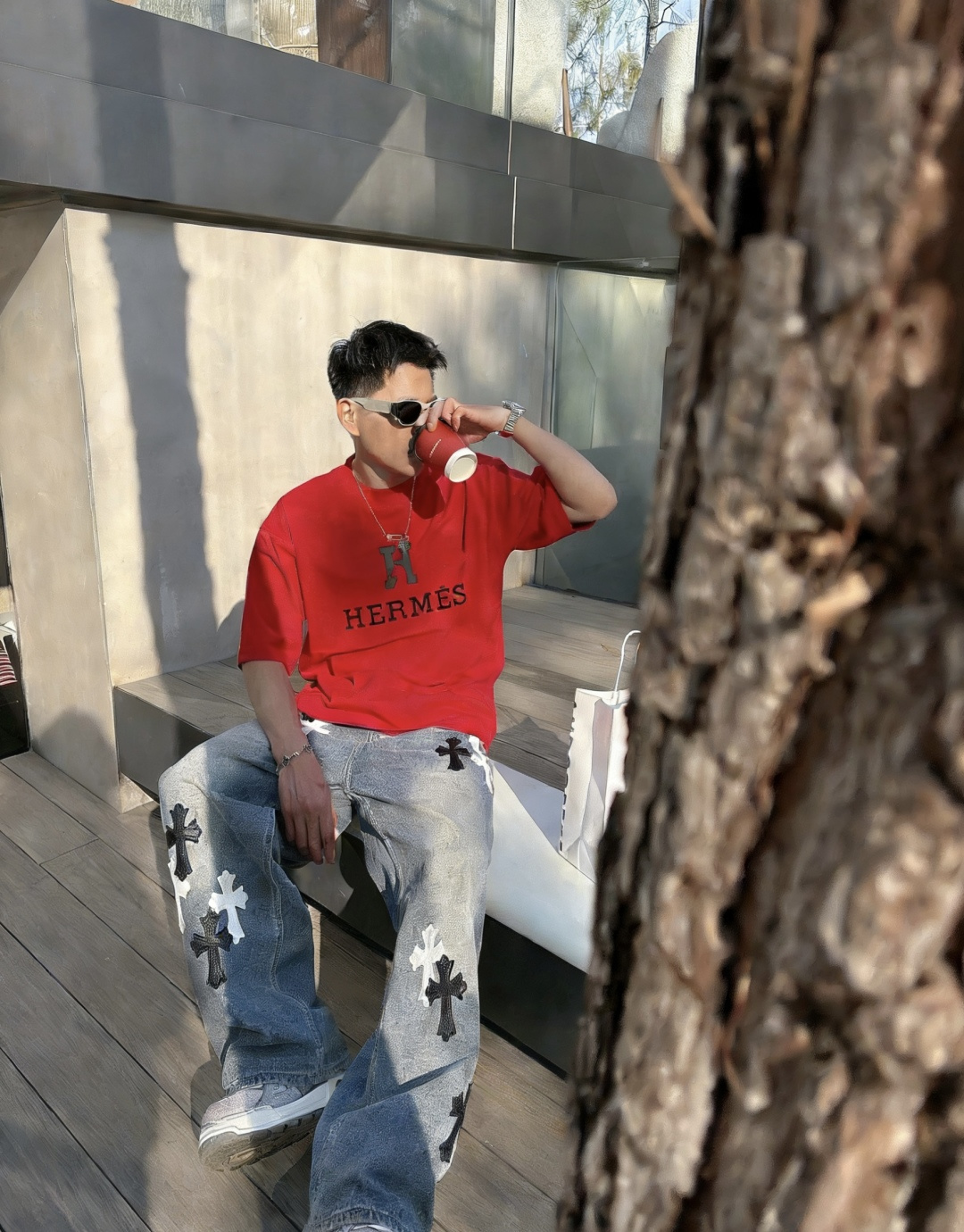 爱🐎仕/新年限定款2026春夏款/官网同步面料采用重磅纯棉精梳棉面料，OS宽松版型，上身版型超正！日常百