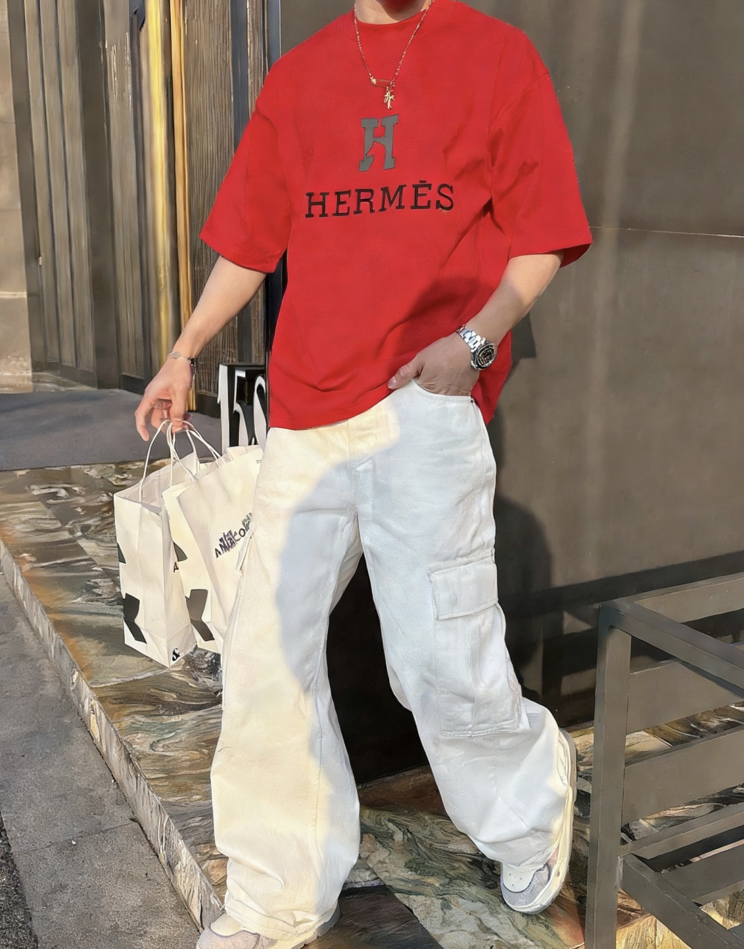 爱🐎仕/新年限定款2026春夏款/官网同步面料采用重磅纯棉精梳棉面料，OS宽松版型，上身版型超正！日常百