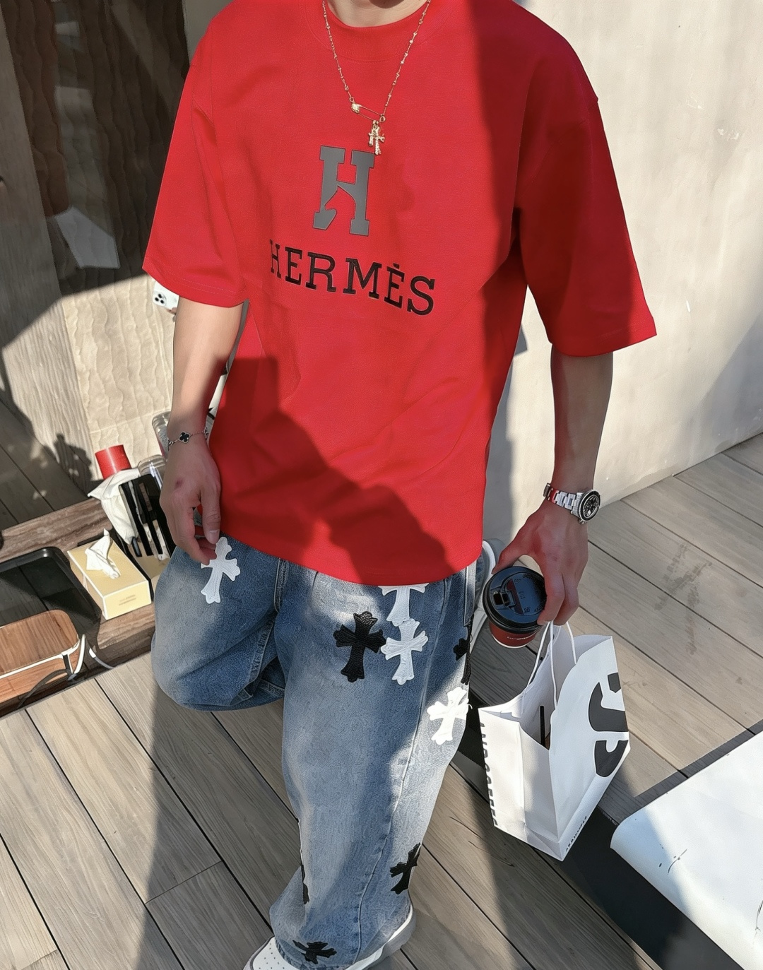 爱🐎仕/新年限定款2026春夏款/官网同步面料采用重磅纯棉精梳棉面料，OS宽松版型，上身版型超正！日常百