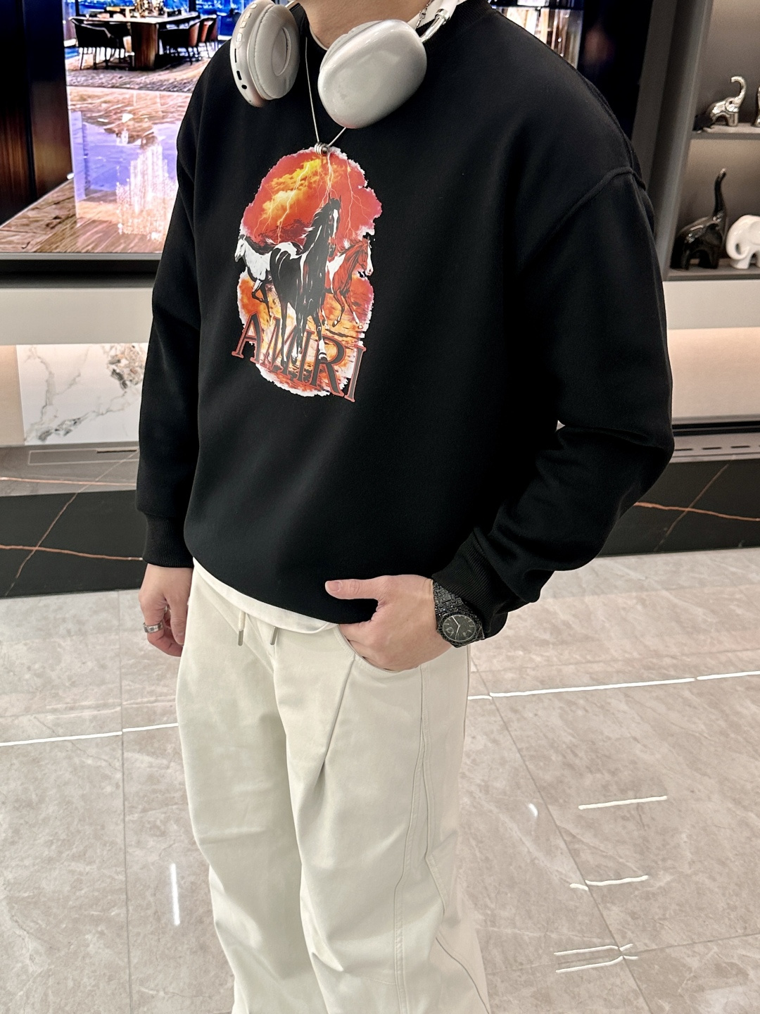 🌾 AMIRI /2025秋冬新品 马年限定/本命年宝宝快入定制顶级卫衣棉，面料特别有质感，冬季必备单品