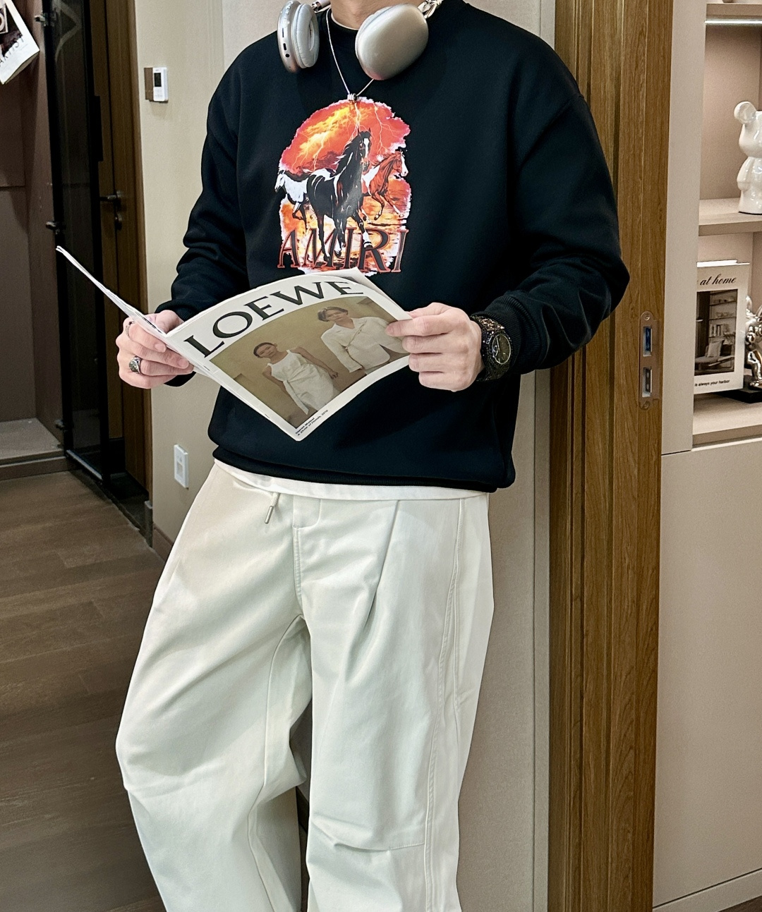 🌾 AMIRI /2025秋冬新品 马年限定/本命年宝宝快入定制顶级卫衣棉，面料特别有质感，冬季必备单品