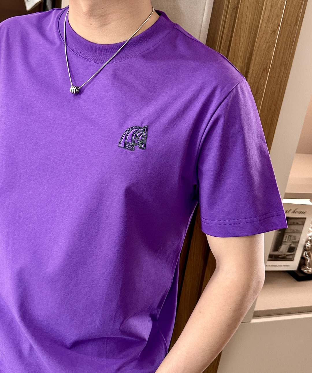 2026ss 夏季新款 H家男士 圆领T恤短袖胸前H家最新图案 采用新工艺 高周波工艺！以经典H家丝线勾